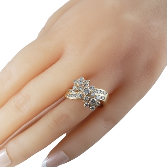 Vintage 14 Karat Yellow Gold and Diamond Cluster Ring Size 8.5 #13814 - Picture 8 of 8